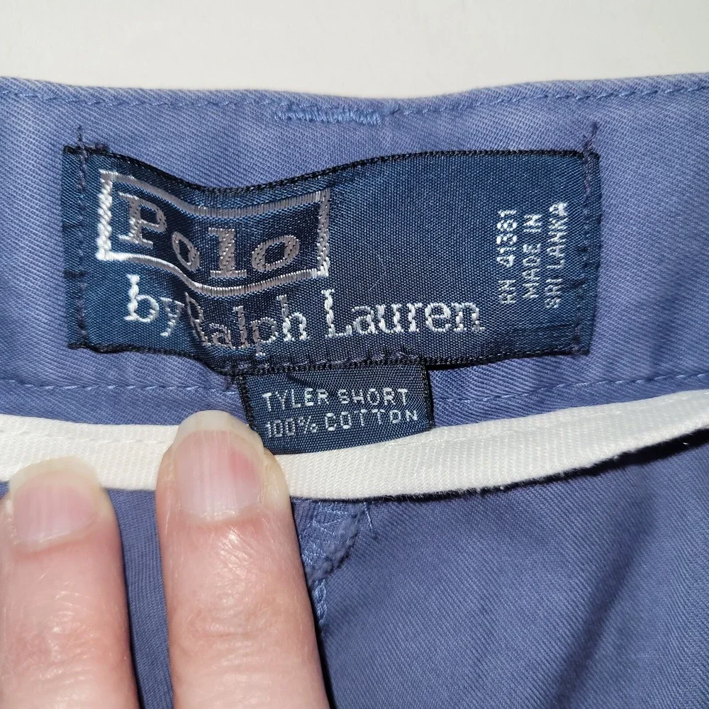 Polo Ralph Lauren Tyler Short Men 38 Blue 8.5 in Pleated Vintage 90 Preppy Chino